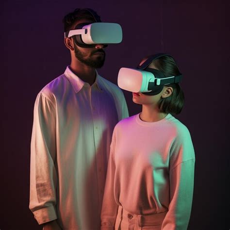 Premium AI Image | They are wearing virtual reality headsets and standing next to each other ...
