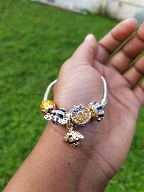 Honey Bee Charm Bracelet Honeybee Bracelet 5 Charms Black | Etsy