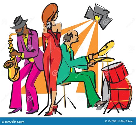 Jazz band stock vector. Illustration of sing, audio, microphone - 13472421