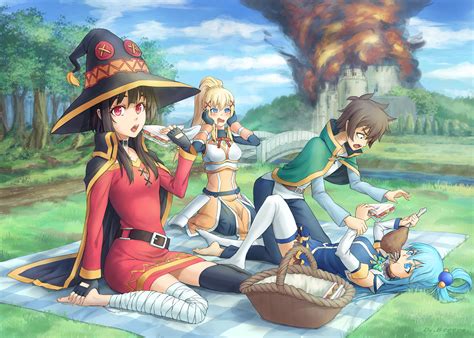 KonoSuba HD Wallpaper: A Fun Adventure with Kazuma and Friends