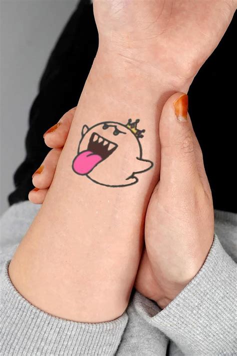 Mario Ghost Temporary Tattoo Sticker King Boo Tattoo Cartoon Temporary ...