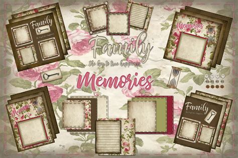 41pc's Family Memories Ready-Made and DIY Pages Scrapbooking