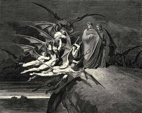 The Inferno, Canto 21 by Gustave Dore- Famous Art - Handmade Oil Painting on Canvas | tattoo ...