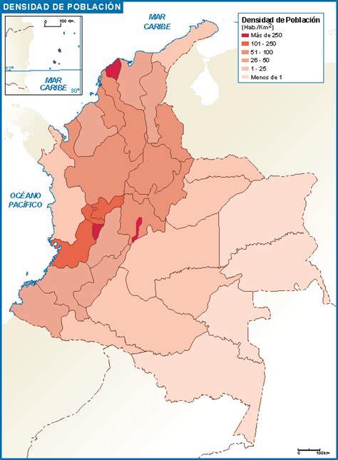 Colombia mapa poblacion | Vector maps