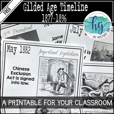 Gilded Age Timeline {A Printable for Your Classroom} - By History Gal