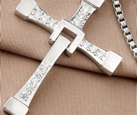 Biggest Size FAST and FURIOUS Dominic Toretto's Cross 925 Silver Pendant Necklace 70x50mm 25g ...