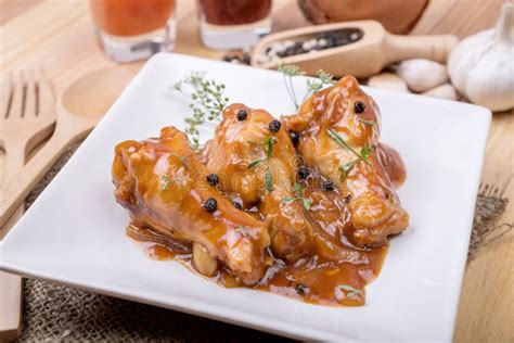 Baked Chicken in Tomato Sauce Stock Photo - Image of appetizing, garlics: 75612872