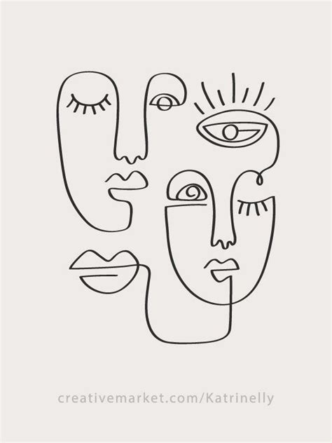 30 Fashion One Line Drawings Abstract Faces | Abstract face art, Line art drawings, Face line ...