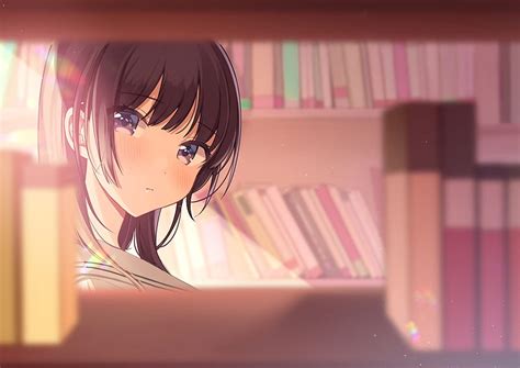 1920x1080px, 1080P free download | Anime girl, library, brown hair, books, Anime, HD wallpaper ...