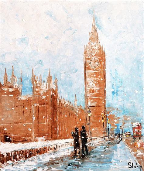 Snowfall in London Painting by Natalia Shchipakina - Fine Art America