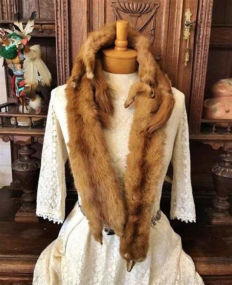 ViNTAGE MiNK BODY FUR STOLE, 50", Four Full Bodies TaXiDeRMy, BrOWN fur ...