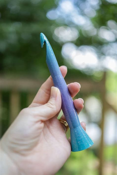 14mm Crochet Hook 3D Printed Crochet Hook Mermaid Glitter - Etsy ...