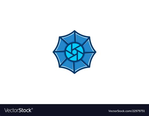 Umbrella camera icon logo designs inspiration Vector Image