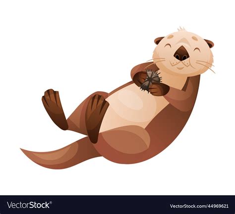 Sea otter as marine mammal and aquatic creature Vector Image