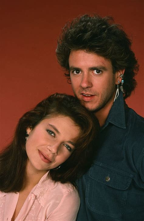 Justine Bateman and Scott Valentine in the TV sitcom "Family Ties ...