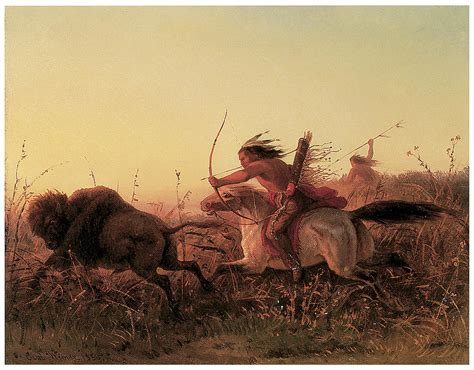 Native American Indians Buffalo Hunting On Horseback John Innes ...