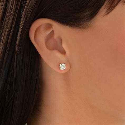 Stud Earrings with 2 Carat TW of Diamonds in 14ct White Gold