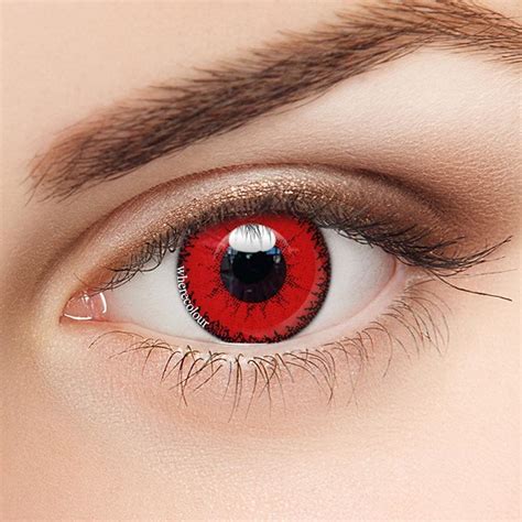 Scary Demon Red Eyes Prescription Colored Contacts Lenses-Wherecolour