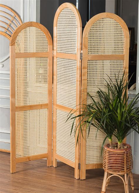 Room Divider Handmade Rattan With Oak wood frame wicker | Etsy