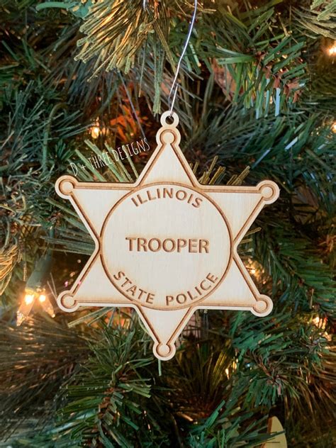 Illinois State Trooper Personalized Police Badge Ornament or - Etsy