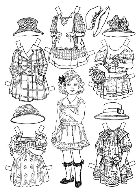 9 Best Images of Free Printable Paper Dolls To Color - Black Printable ...