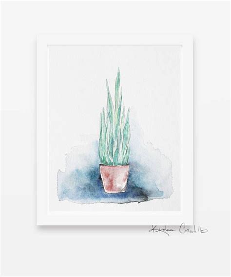 Watercolor Snake Plant Illustration. Instant Art Download, Green Succulent Plant Art ...