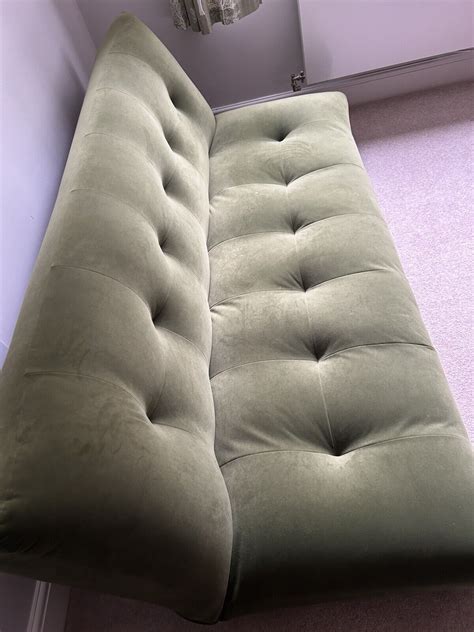 Habitat Kota 3 Seater Velvet Clic Clac Sofa Bed - Green | eBay