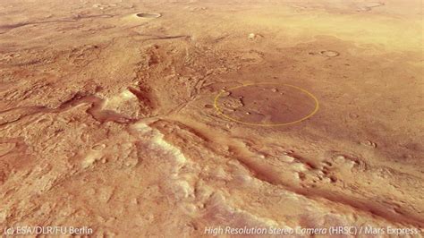 ESA - Flight over the Mars 2020 Perseverance rover landing site