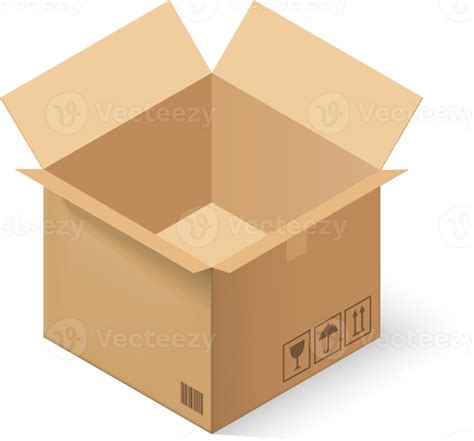 Empty cardboard box opened. 10851450 PNG