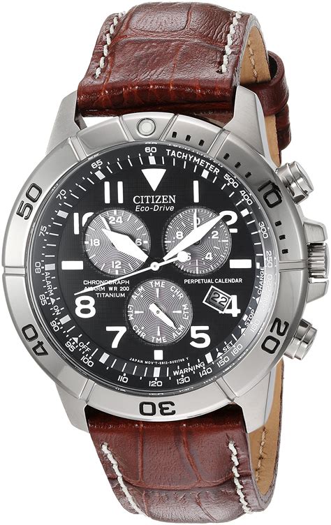 Citizen Men'S Eco-Drive Titanium Chronograph Watch With Perpetual Calendar And D 5060045472106 ...