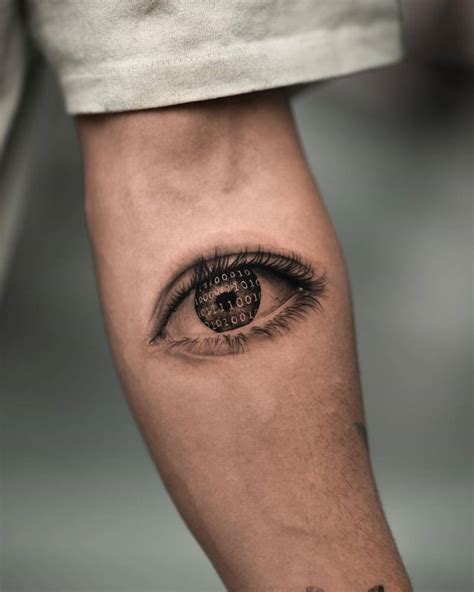 Micro-realistic eye tattoo located on the inner