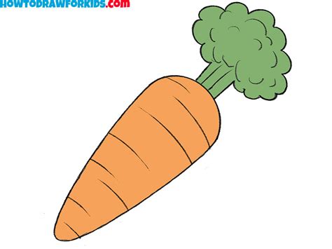 How to Draw a Carrot - Easy Drawing Tutorial For Kids