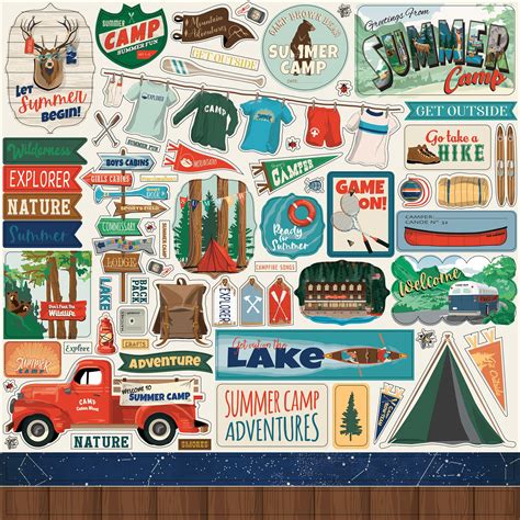 Summer Camp Cardstock Stickers 12"X12"-Elements - Walmart.com