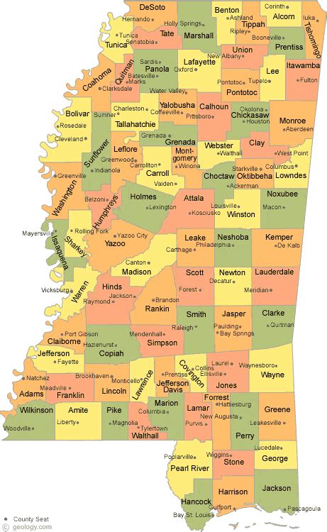 Mississippi County Map Printable