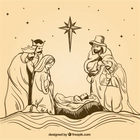 Nativity Scene Sketch at PaintingValley.com | Explore collection of Nativity Scene Sketch