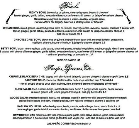 Harlow Menu, Menu for Harlow, Hawthorne, Portland - Urbanspoon/Zomato