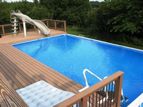 Rectangular Above Ground Pools | Pool deck plans, Best above ground pool, Above ground pool decks