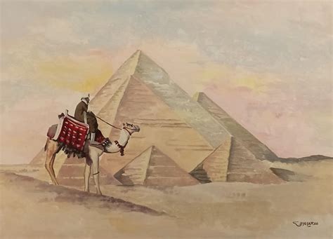 The Egyptian Pyramids Painting by Said Marie