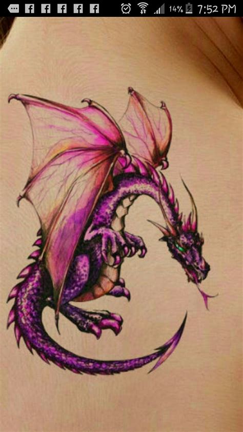 Dragon Pink Tattoo | Purple tattoos, Small dragon tattoos, Baby dragon ...