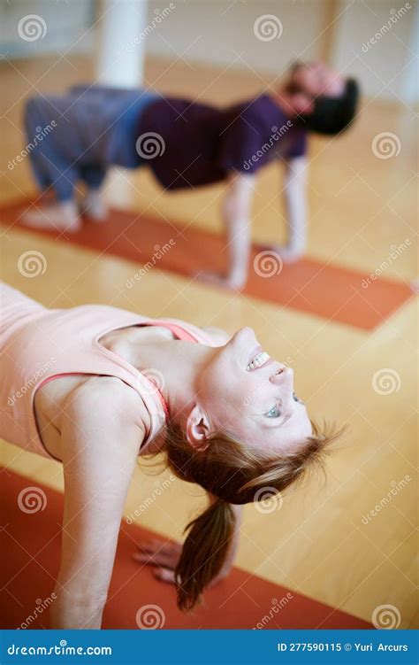 Yoga for Body Stress Release. a Young Woman during a Yoga Class. Stock ...