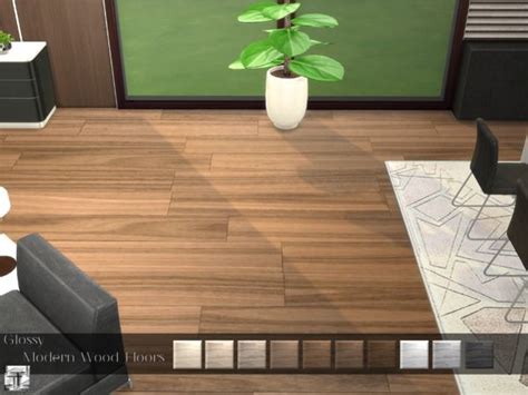 .Torque's Glossy Modern Wood Floor | Modern wood floors, Sims 4 kitchen ...