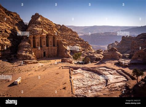 Ad Deir (The Monastery) - a monumental building carved out of rock in the ancient Jordanian city ...