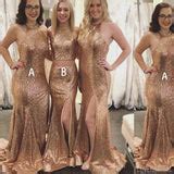Mismatched Long Gold Sequin Sexy Cheap Bridesmaid Dresses, WG159 ...