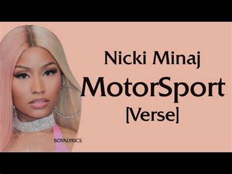 Nicki Minaj - Motorsport [Verse - Lyrics] bitch mysonsitona potty ...