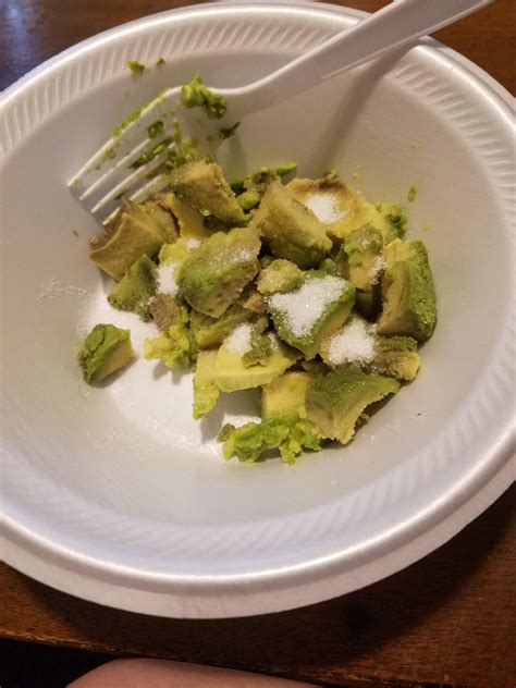 Avocado with sugar : shittyfoodporn