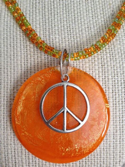 Daisy Jewelry, Beach Jewelry, Glass Pendants, Glass Beads, Peace Sign ...