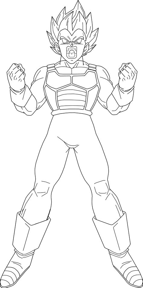 Vegeta Super Saiyan Blue 3 lineart by BrusselTheSaiyan on DeviantArt