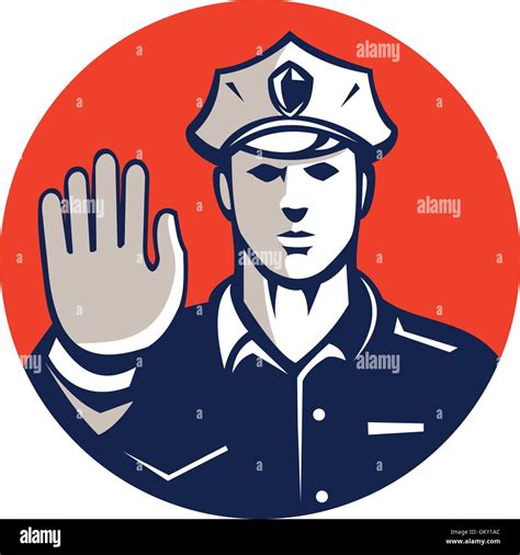 Traffic policeman hand stop sign hi-res stock photography and images - Alamy