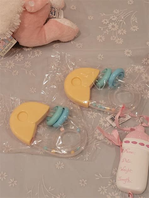 Lot 107: New Baby Girl Rattles, Musical Rabbit, Plushies, Ornament ...