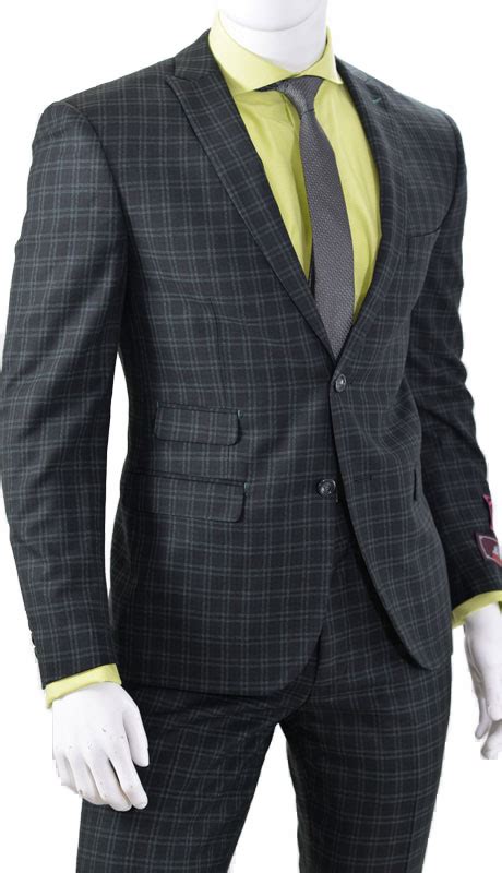 2 Piece Slim Fit Windowpane Pattern Suit | .:: ModaOmbre